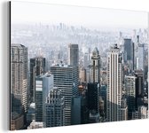 Wanddecoratie Metaal - Aluminium Schilderij Industrieel - New York - Skyline - Mist - 30x20 cm - Dibond - Foto op aluminium - Industriële muurdecoratie - Voor de woonkamer/slaapkamer