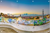 Stadsgezicht van Barcelona vanaf het beroemde Park Güell - Foto op Tuinposter - 225 x 150 cm