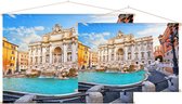 Toeristische trekpleister Fontana di Trevi in Rome - Foto op Textielposter - 90 x 60 cm