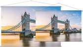 Panorama van de Tower Bridge over de Theems in Londen - Foto op Textielposter - 120 x 80 cm