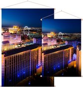Diverse hotels en casino's in nachtelijk Las Vegas - Foto op Textielposter - 120 x 180 cm