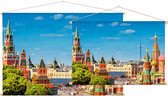 Kleurrijke blik op het Rode Plein en Kremlin in Moskou - Foto op Textielposter - 60 x 40 cm