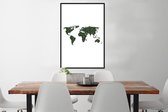 Fotolijst incl. Poster - Wereldkaart - Planten - Tropisch - 60x90 cm - Posterlijst