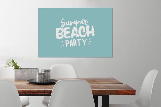Toile Peinture Été - Plage - Fête - 60x40 cm - Décoration murale