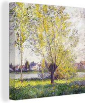 Canvas Schilderij De wilgen - Claude Monet - 90x90 cm - Wanddecoratie
