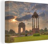 Canvas Schilderij India Gate in Delhi - 80x60 cm - Wanddecoratie