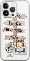 iPhone 13 Pro hoesje siliconen - Where to go next - Soft Case Telefoonhoesje - Tekst - Transparant, Multi