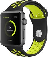 Mobigear Active Siliconen Bandje Geschikt voor Apple Watch Series 4 (44mm) - Zwart / Groen