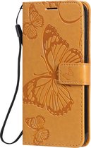 Apple iPhone 12 Hoesje - Mobigear - Butterfly Serie - Kunstlederen Bookcase - Cognac - Hoesje Geschikt Voor Apple iPhone 12
