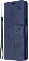 Xiaomi Redmi Note 9S Hoesje - Mobigear - Butterfly Serie - Kunstlederen Bookcase - Blauw - Hoesje Geschikt Voor Xiaomi Redmi Note 9S