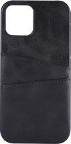 Shop4 - Geschikt voor iPhone 13 mini Hoesje - Harde Back Case Cabello met Pasjeshouder Zwart