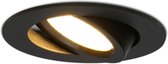 LED inbouwspot dimbaar - zwart 6 Watt 2700K - warm wit IP44 kantelbaar