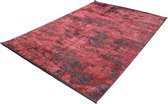 Laagpolig Vloerkleed Brooklyn Vintage Zwart-Rood-160 x 230 cm