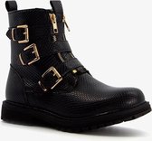 Blue Box meisjes biker boots met slangen print - Zwart - Maat 37