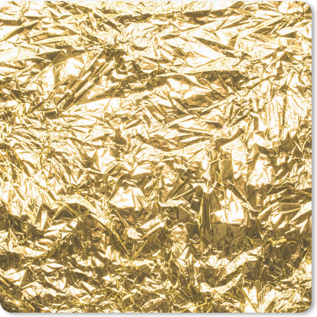 Muismat 20x20 cm - Mousepad Gouden folie met een gerimpelde textuur - Muismatten