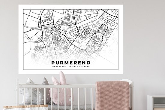 Stickers muraux - Carte - Purmerend - Nederland - 120x80 cm - Feuille adhésive