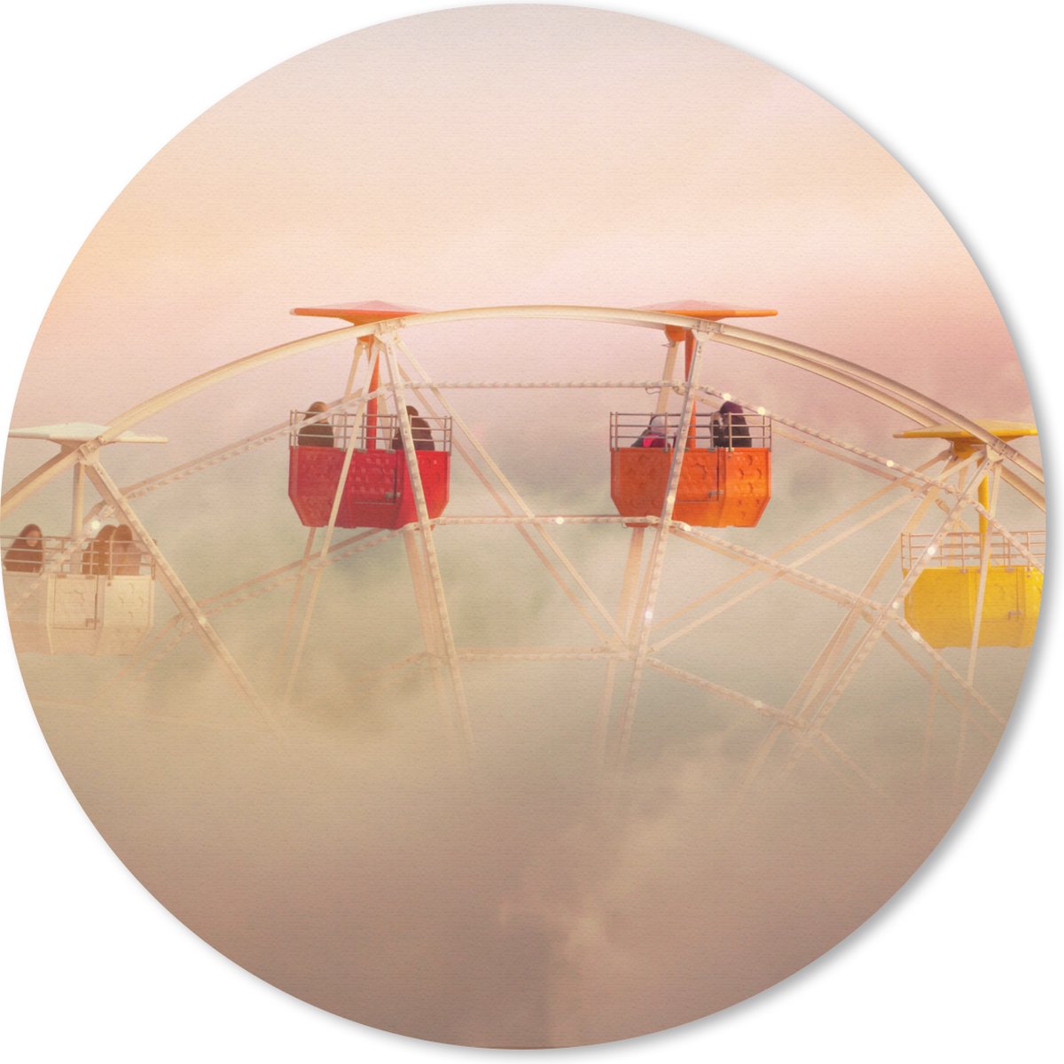 Muismat rond 40x40 cm - Mousepad Reuzenrad - regenboog - Lucht - Abstract - Ronde muismatten