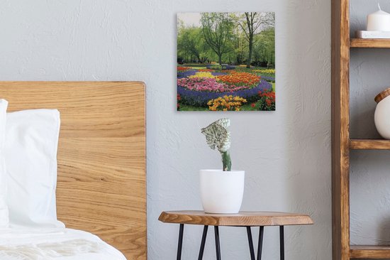 Toile Peinture Keukenhof Flower Park aux Pays- Nederland - 20x20 cm - Décoration murale