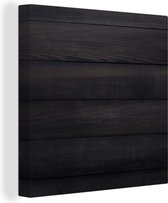 Canvas Schilderij Zwarte achtergrond met een planken structuur - 20x20 cm - Wanddecoratie