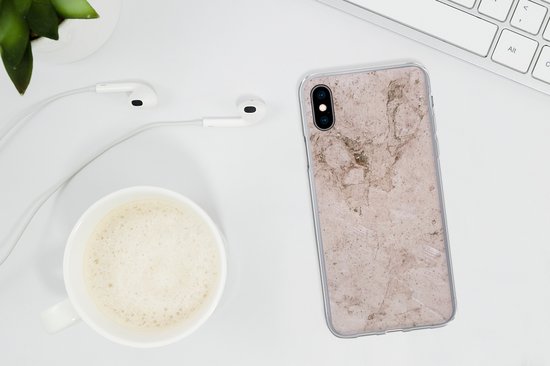 Coque iPhone Xs Max - Marbre - Pierre - Clair - Coque en Siliconen