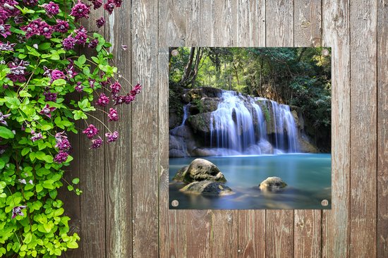 Posters de Posters de jardin Rochers sous les cascades du Parc National d'Erawan - 50x50 cm