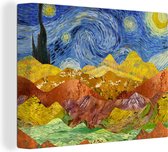 Canvas schilderij 160x120 cm - Wanddecoratie Van Gogh - Oude Meesters - Schilderij - Muurdecoratie woonkamer - Slaapkamer decoratie - Kamer accessoires - Schilderijen