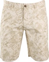 Suitable - Basic Korte Broek Beige Print - Regular-fit - Broek Heren maat 38