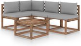 Decoways - 5-delige Loungeset met grijze kussens