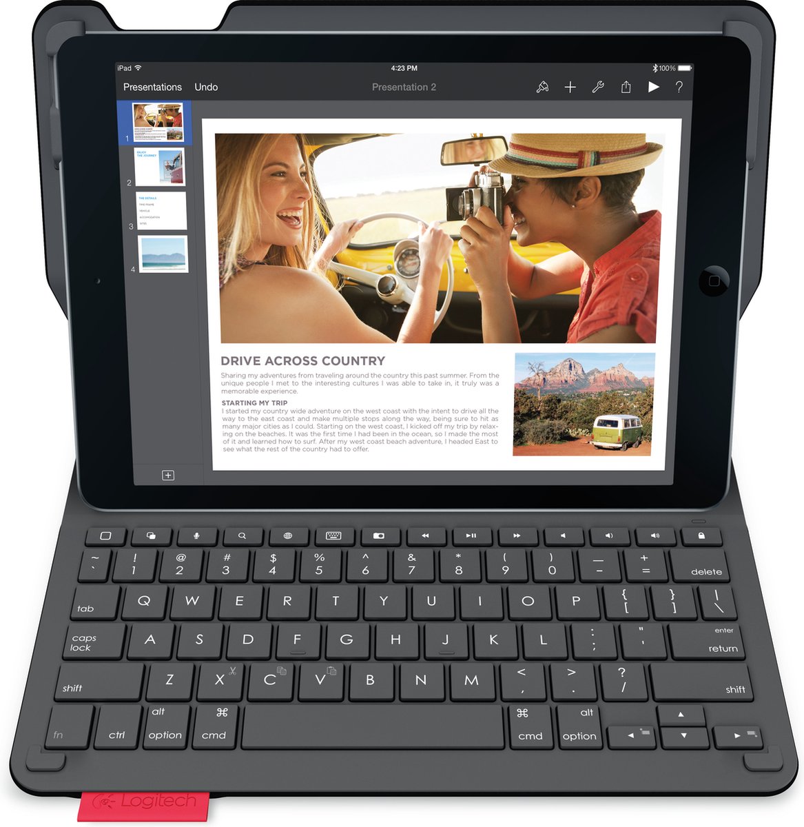 Logitech Type+ - Toetsenbord Case voor iPad Air 2 - Azerty | bol.com