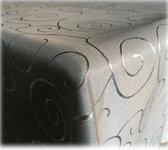 JEMIDI Tafelkleed ornamenten zijdeglans edele tafelhoes tafelkleed - Grijs - Vorm Rond - Maat 135x135
