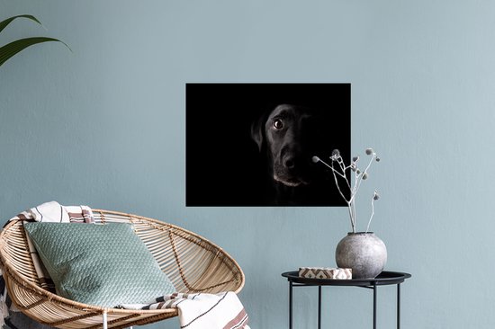Stickers Stickers muraux - Un Labrador noir sur fond noir - 40x30 cm - Film adhésif