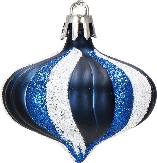 Boules de Boules de Noël Springos | Décorations de Noël | Incassable | 77 pièces | Bleu marine