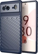 Google Pixel 6 Hoesje - Mobigear - Groove Serie - TPU Backcover - Blauw - Hoesje Geschikt Voor Google Pixel 6