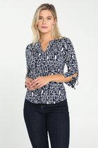 Cassis - Female - T-shirt met geometrische print  - Marineblauw
