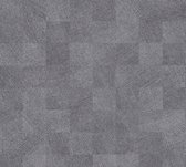 AS Creation Titanium 3 - Ruitjes behang - Metallic glans - grijs - 1005 x 53 cm