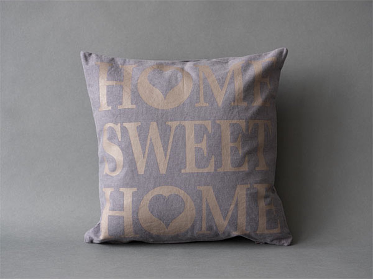 Loods28 Kussenhoes grijs home sweet home 45x45 cm