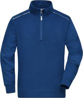 James & Nicholson Solid sweater met rits JN895 - Korenblauw - 4XL