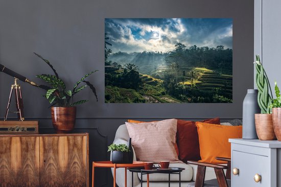Stickers muraux - Film autocollant - Paysage d'Indonésie - 120x80 cm - Film adhésif - Stickers muraux Chambre d'enfant - Papier peint autocollant - Papier peint autocollant - Film autocollant