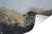 Muurdecoratie Het Vierwoudstrekenmeer - schilderij van Alexandre Calame - 180x120 cm - Tuinposter - Tuindoek - Buitenposter