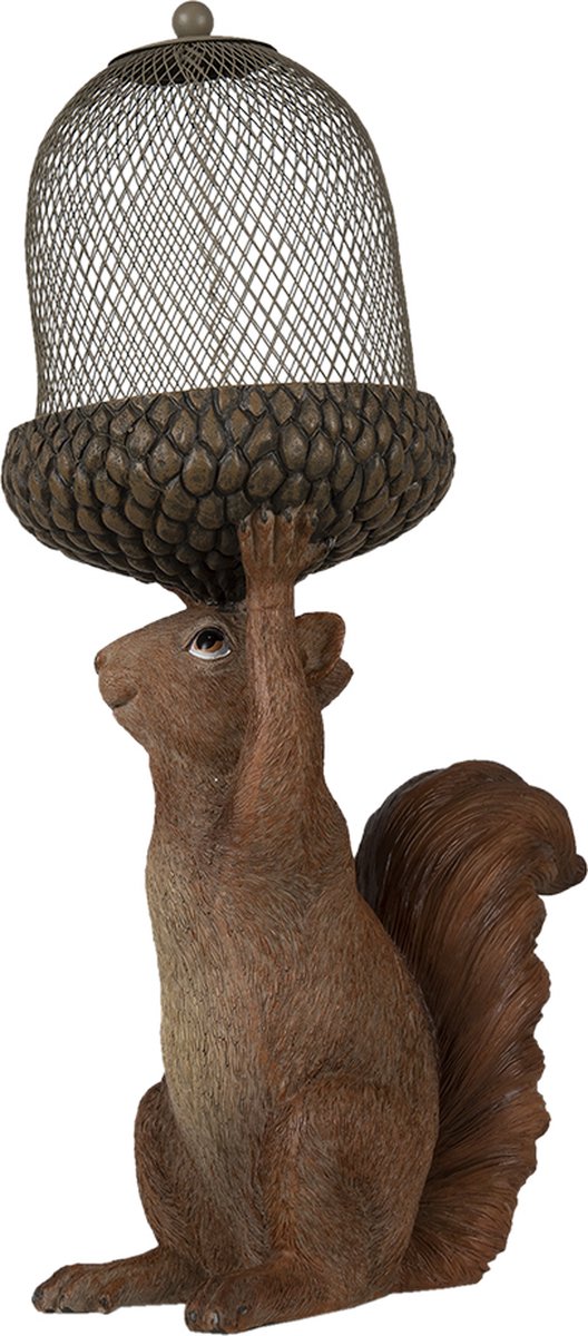 Beeld Eekhoorn 23x15x42 cm Bruin Polyresin Eekhoorn Woonaccessoires