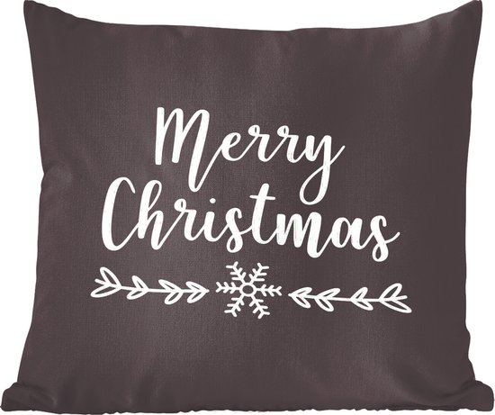 Sierkussens - Kussentjes Woonkamer - 45x45 cm - Kerst quote "Merry Christmas" tegen een zwarte achtergrond - Kerstversiering - Kerstdecoratie voor binnen - Woonkamer