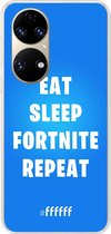 6F hoesje - geschikt voor Huawei P50 -  Transparant TPU Case - Fortnite - Eat Sleep Fortnite Repeat #ffffff