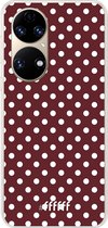 6F hoesje - geschikt voor Huawei P50 -  Transparant TPU Case - Burgundy Dots #ffffff