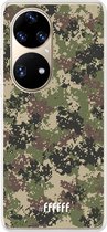 6F hoesje - geschikt voor Huawei P50 Pro -  Transparant TPU Case - Digital Camouflage #ffffff