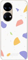 6F hoesje - geschikt voor Huawei P50 -  Transparant TPU Case - Terrazzo N°6 #ffffff