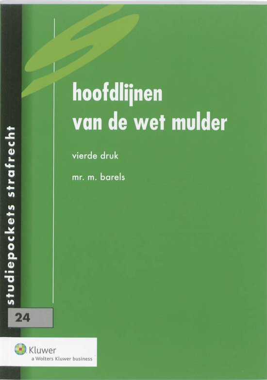 Studiepockets strafrecht 24 - Hoofdlijnen van de wet Mulder - cover