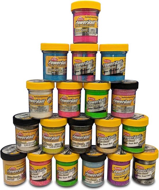 Berkley TroutBait Select Glitter Turbo - Foreldeeg - 50 gr - Wit / Lime