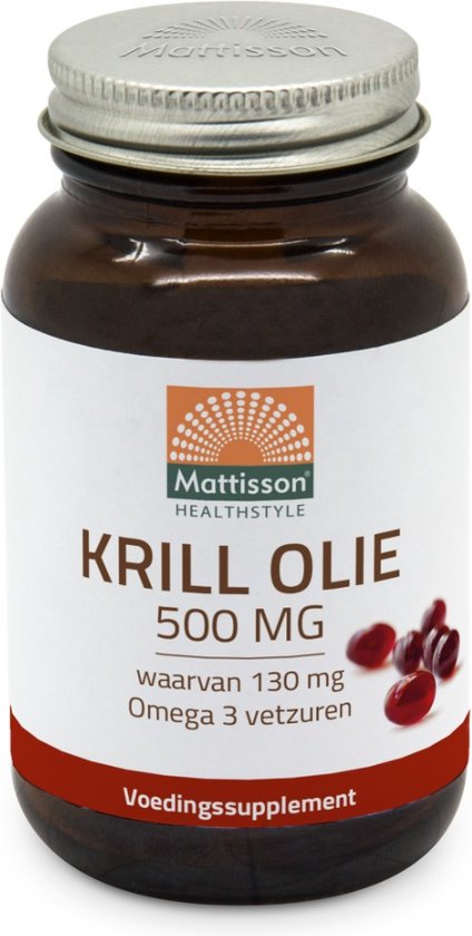 Foto: Mattisson krill olie 500mg omega 3 voedingssupplement 60 capsules