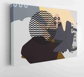 Canvas schilderij - Digital geometric minimalistic abstract background. 2d illustration. Modern art.  -     1562654545 - 50*40 Horizontal