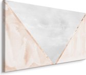 Schilderij - Moderne abstractie in grijs en roze, premium print